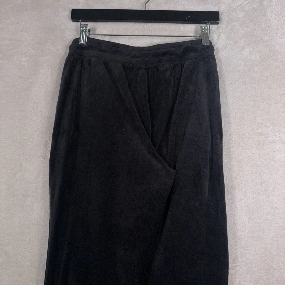 Polo Ralph Lauren Velour Pants Mens Small Black Drawstring Lounge Track Joggers